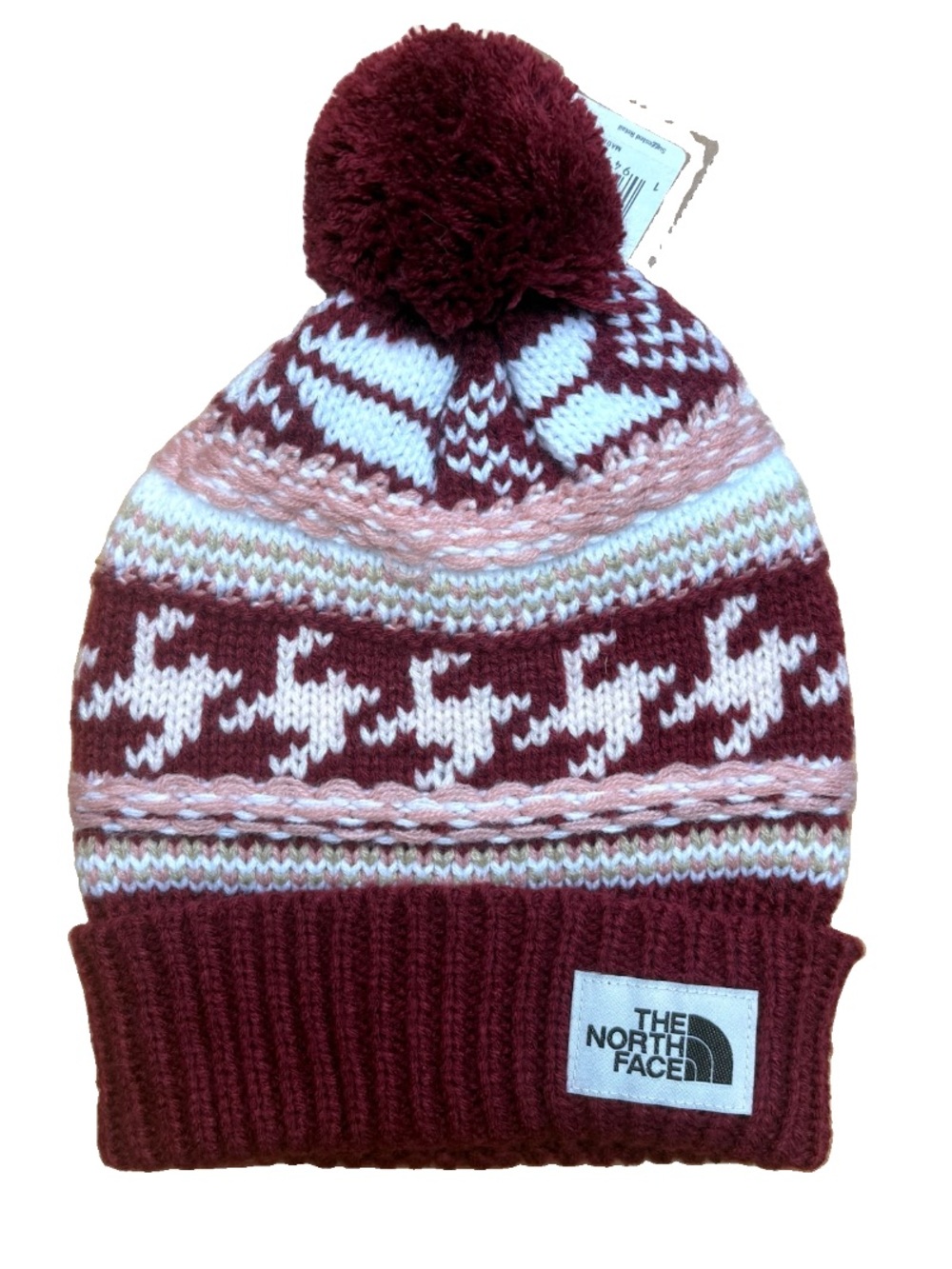 NWT Women’s The North Face Red Pom Pom Winter Beanie Hat